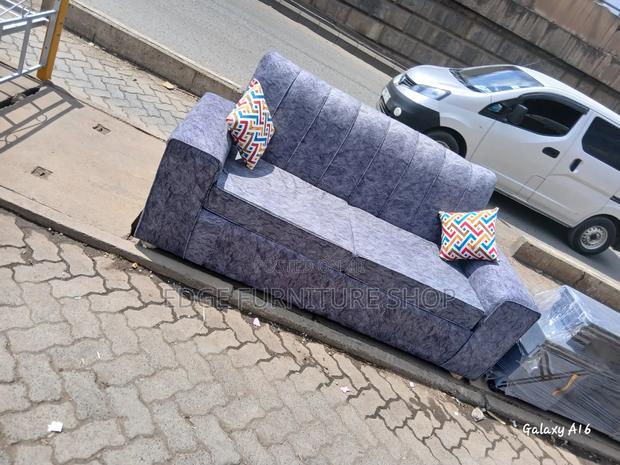 Light Velvet Grey Three Seater Sofa for Sale - thumbnail 2