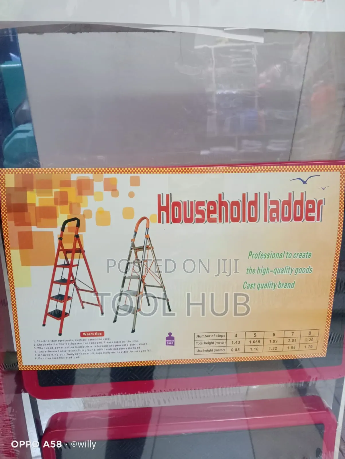 3 Step Household Steel Ladder / Folding Step Stool