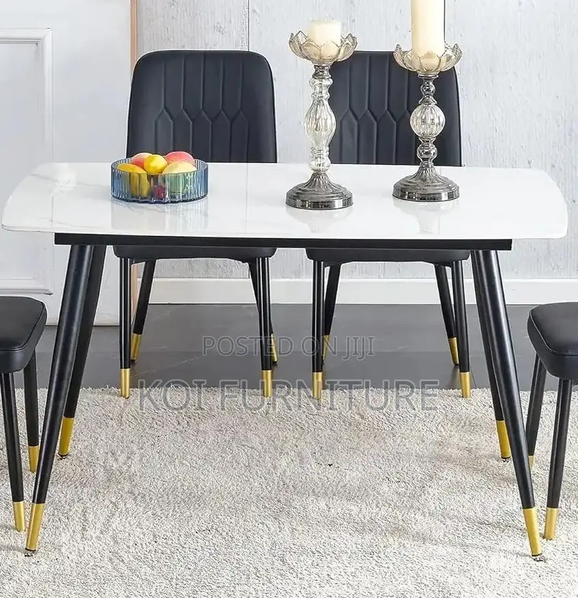 Dining Set; Four Seaters Marble Dining Set