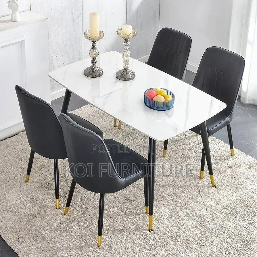 Dining Set; Four Seaters Marble Dining Set