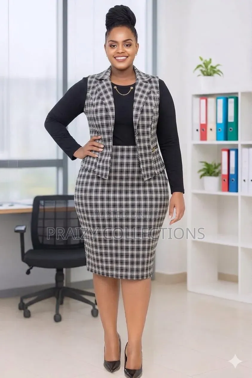 Checked Europa Design Dress and Coat