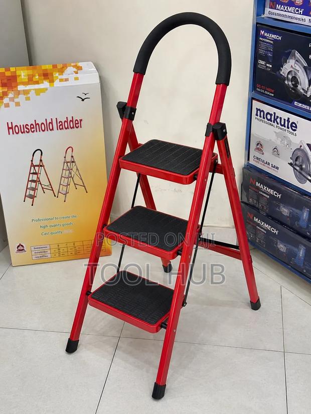 3 Step Household Steel Ladder / Folding Step Stool - thumbnail 5