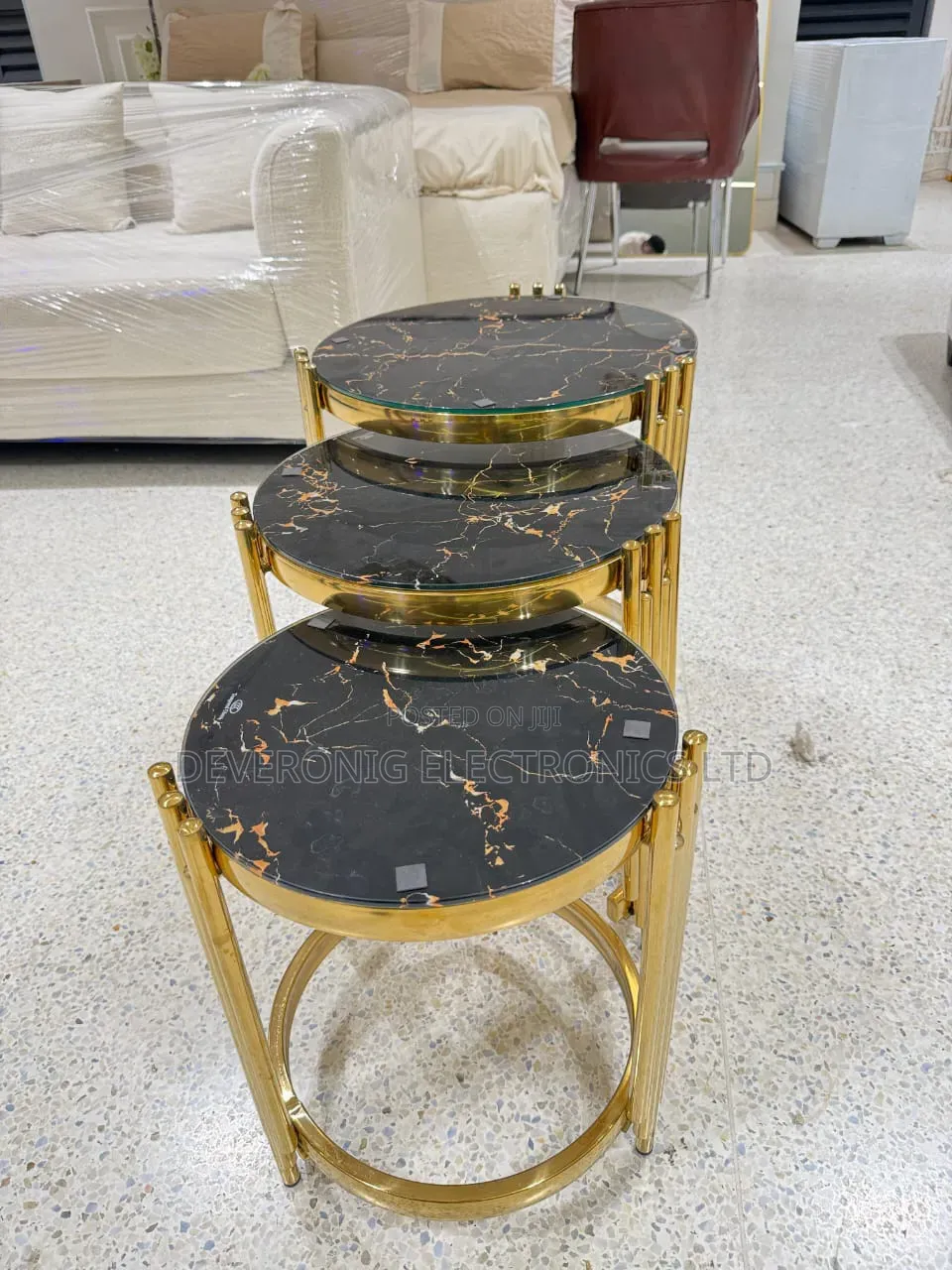 3n1 Luxurious Pure Marble Nesting Tables