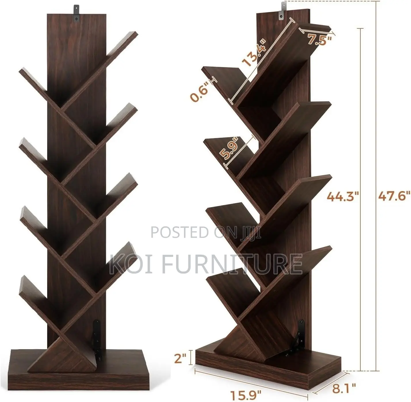 Storage Units; Wooden Five Tier Bookshevles