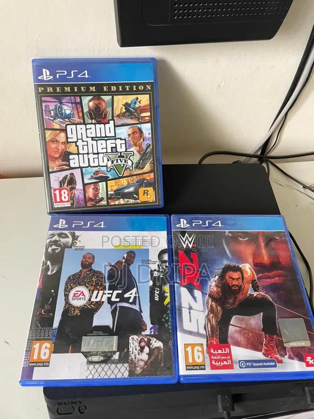 Ps4 Slim 500gb + 2 Original Pads + 4 Games Tested+Receipt + NRB CBD - thumbnail 2