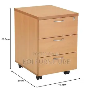 Office Cabinet; Three Drawers Wooden Pedestal Cabinet
