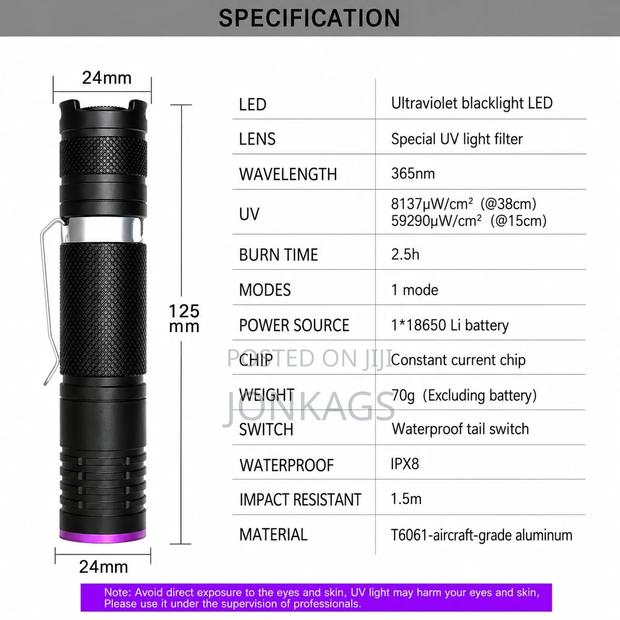 Professional Forensic Uv Flashlight 365nm - thumbnail 9