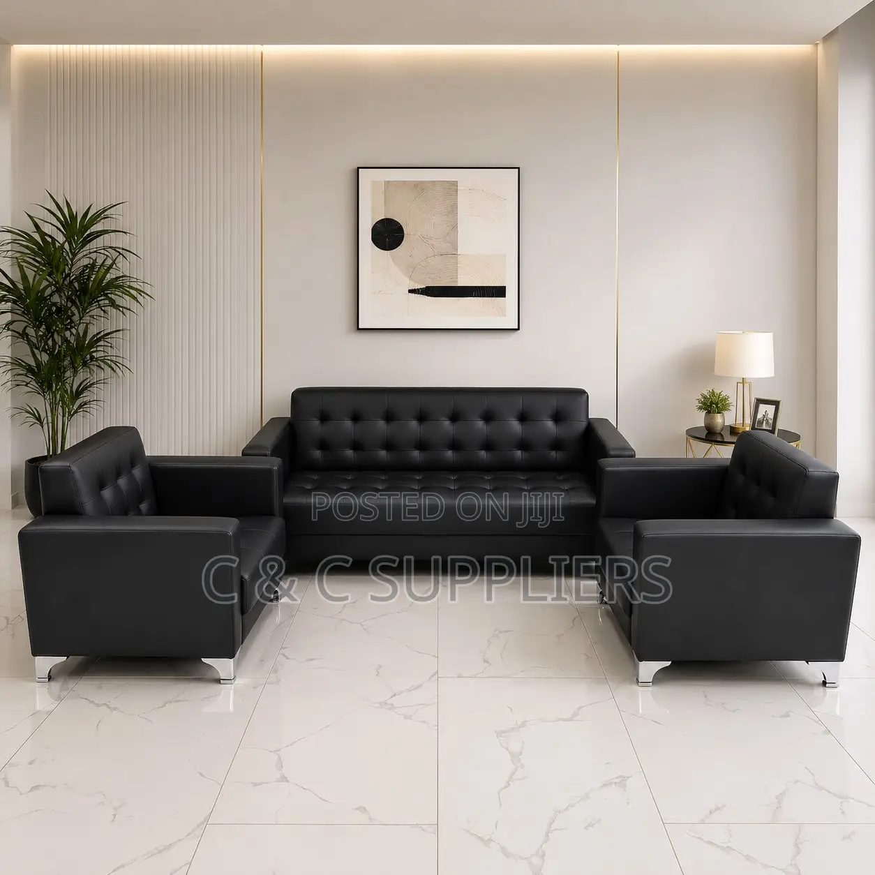 5-Seater Leather Sofa Set.