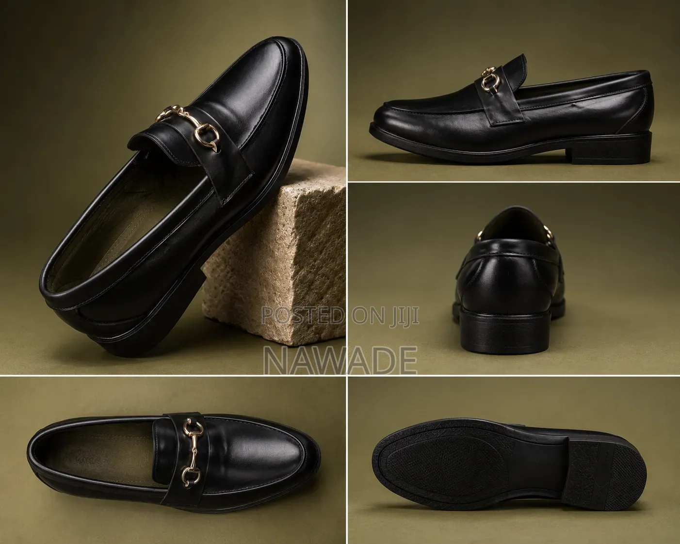 Men's Premium Black Horsebit Loafers – Elegant Slip-on Formal Shoes