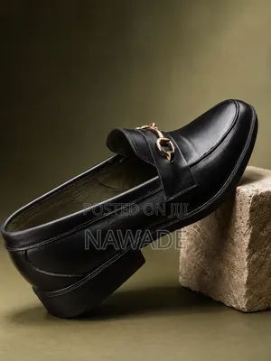 Men's Premium Black Horsebit Loafers – Elegant Slip-on Formal Shoes