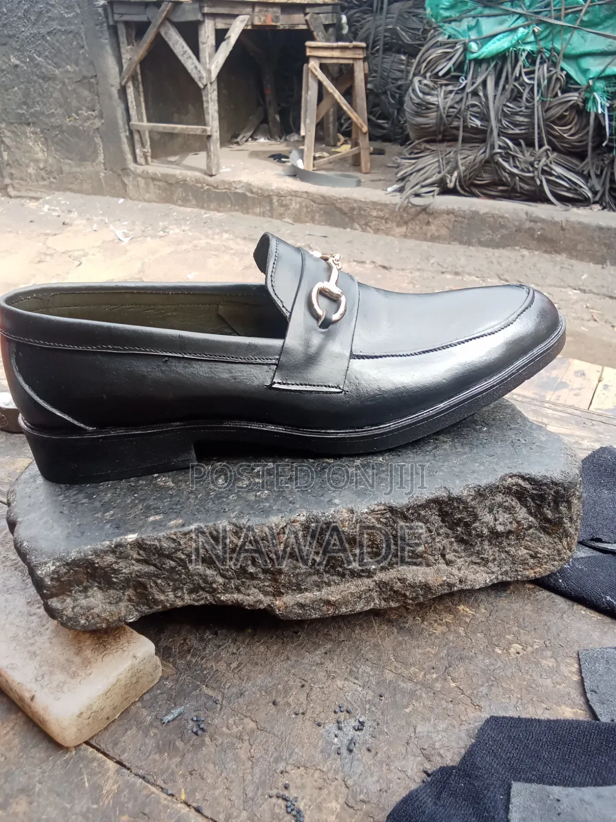 Men's Premium Black Horsebit Loafers – Elegant Slip-on Formal Shoes