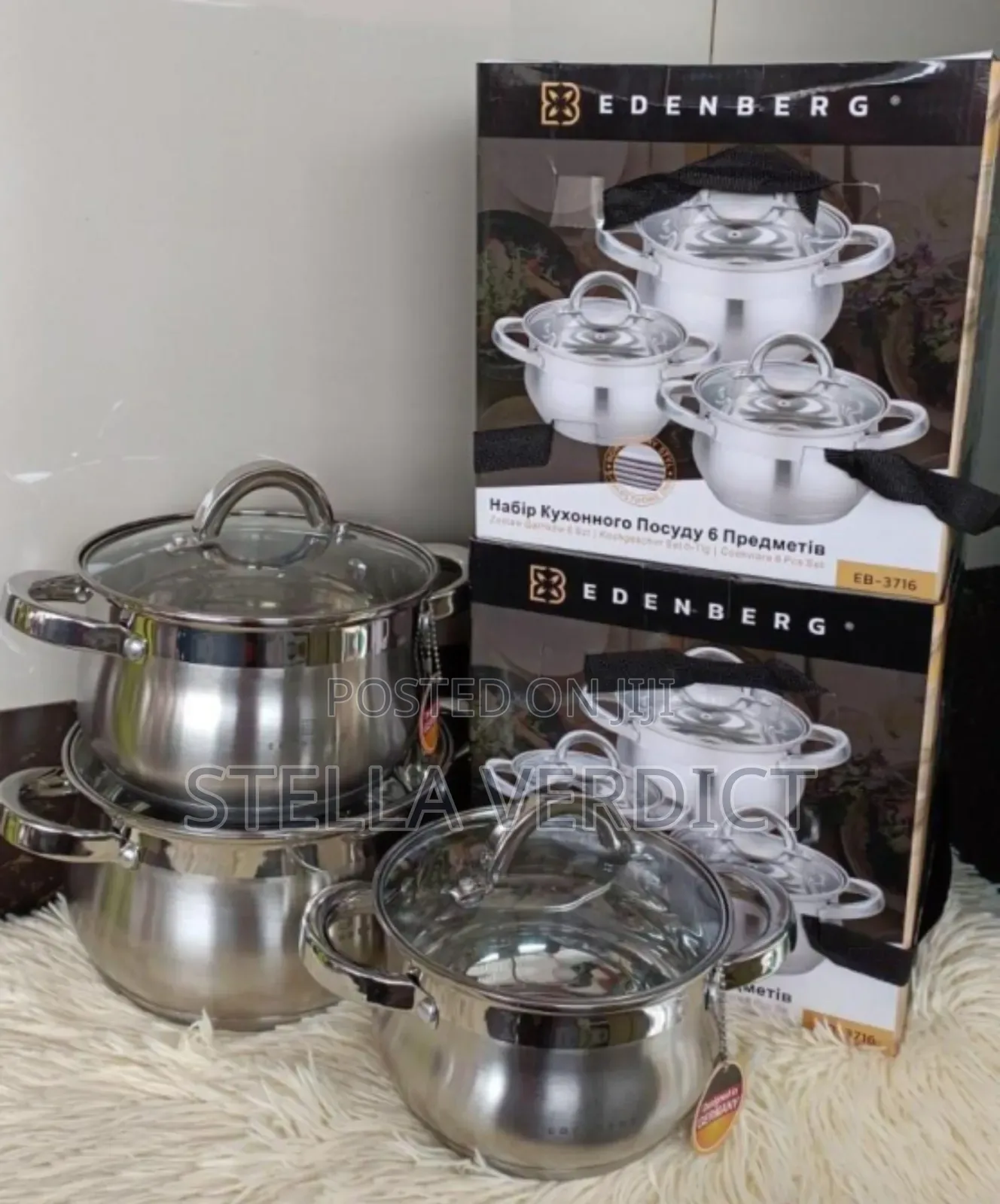 6 Pieces Edenberg Eb-3716 Stainless Steel Cookware Set