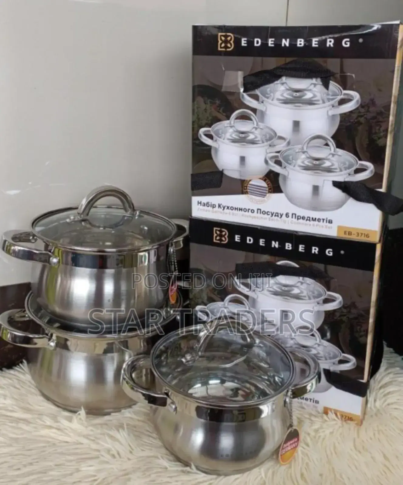 6 Pieces Edenberg Eb-3716 Stainless Steel Cookware Set