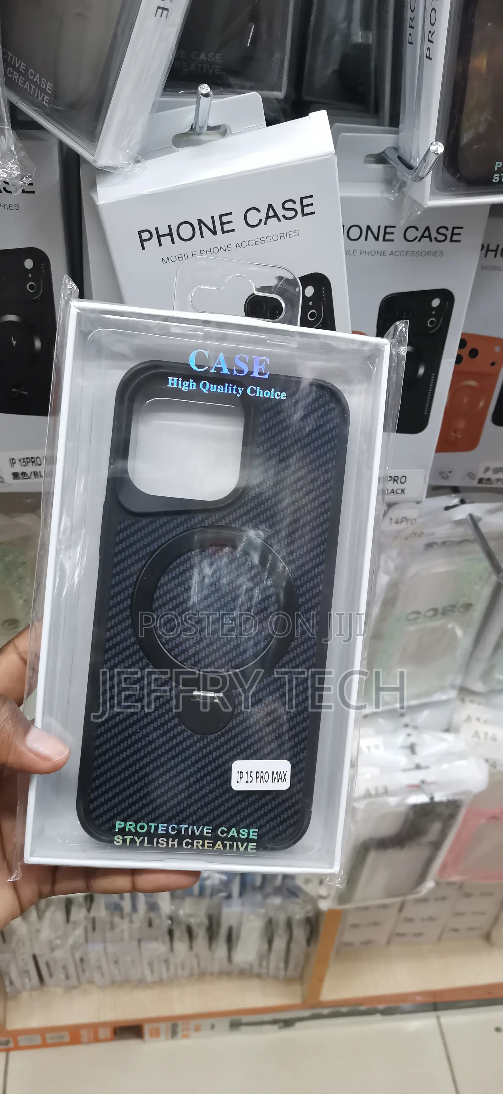 iPhone15 Pro Max Sleek, Anti-Slip Carbon Fiber Texture Finish Cover