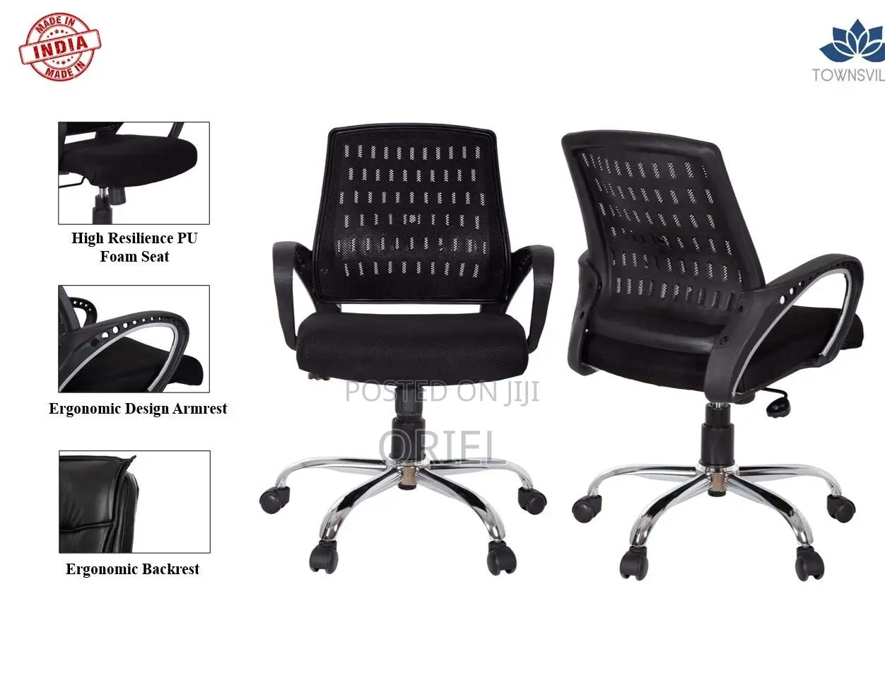 Office Chair : Medium Back Office Mesh Chair