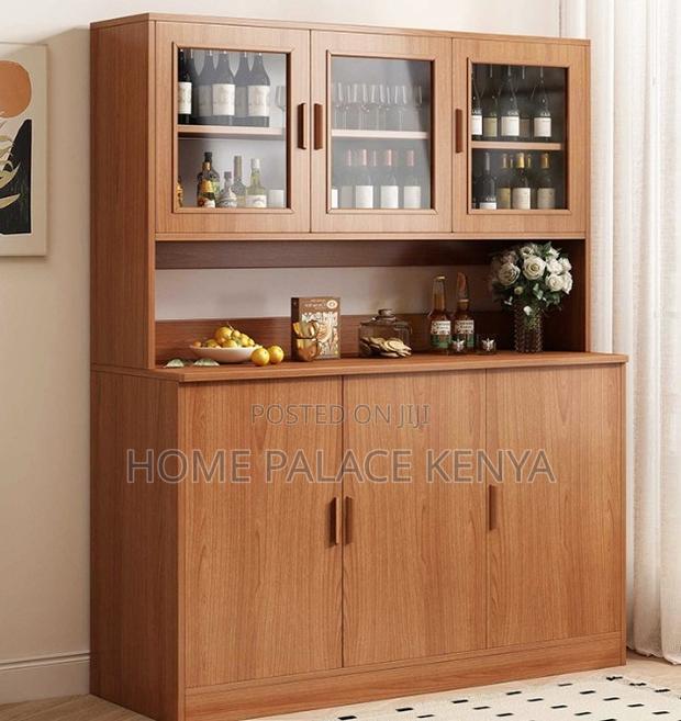 Kitchen Cabinet: 3 Door Kitchen Storage With Glass Front - thumbnail 6