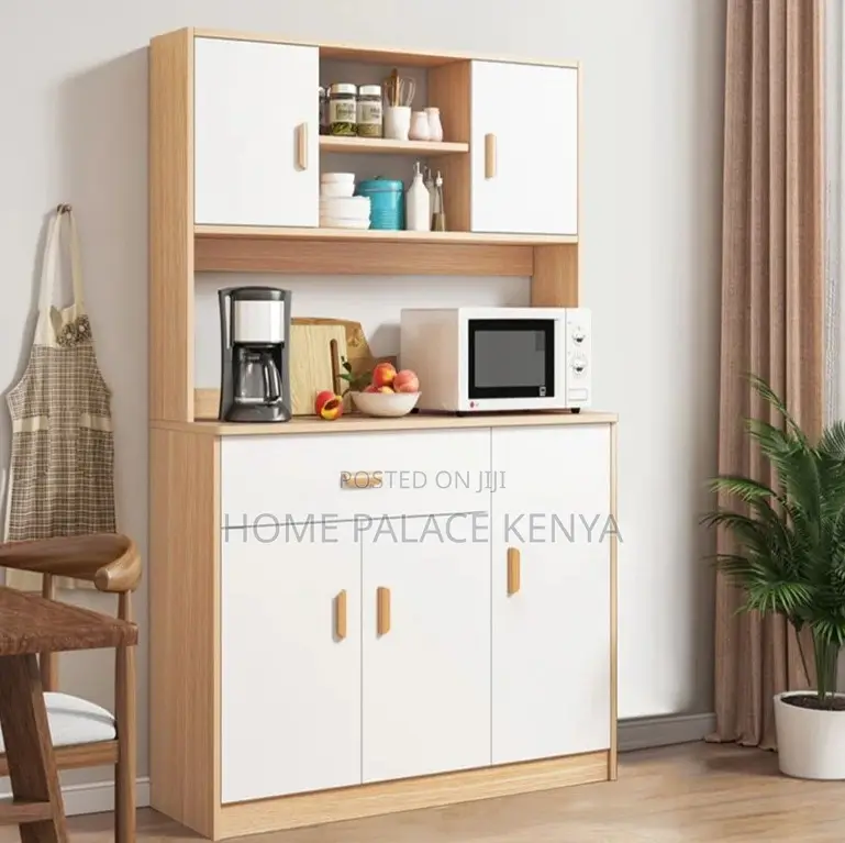 Kitchen Cabinet: 3 Door Kitchen Storage With Glass Front
