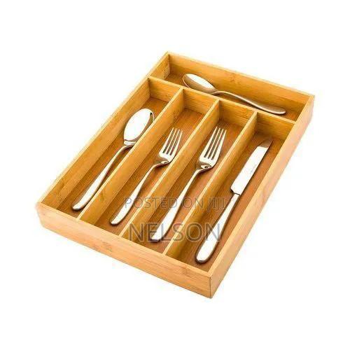 Dining 5 Slot Bamboo Cutlery Organizer