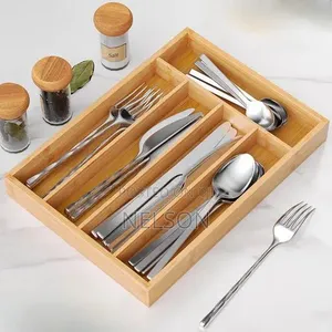 Dining 5 Slot Bamboo Cutlery Organizer