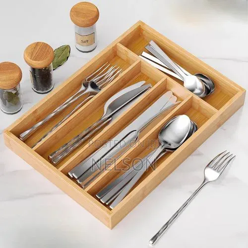Dining 5 Slot Bamboo Cutlery Organizer