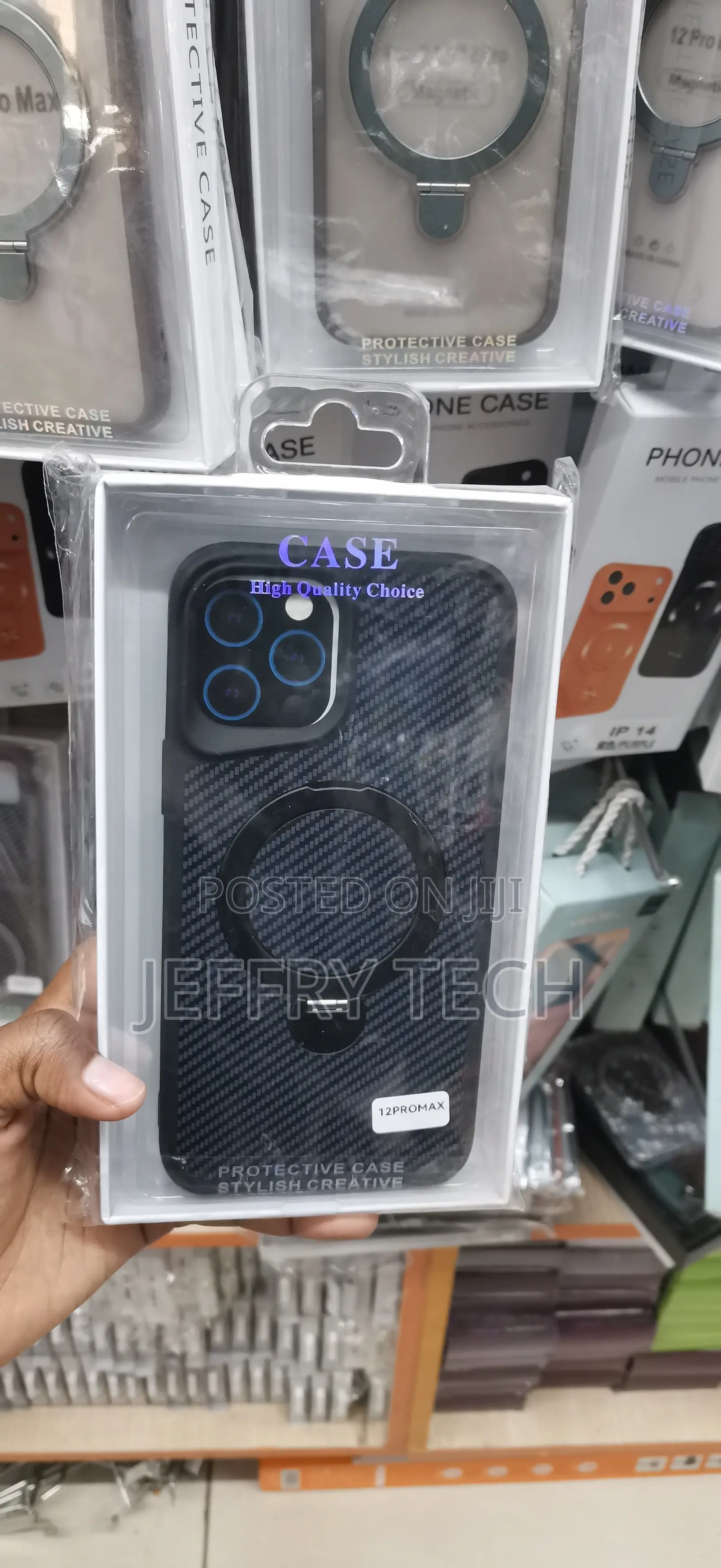 iPhone 12 Pro Max Stylish Case With a Sleek, Carbon Fiber Texture.