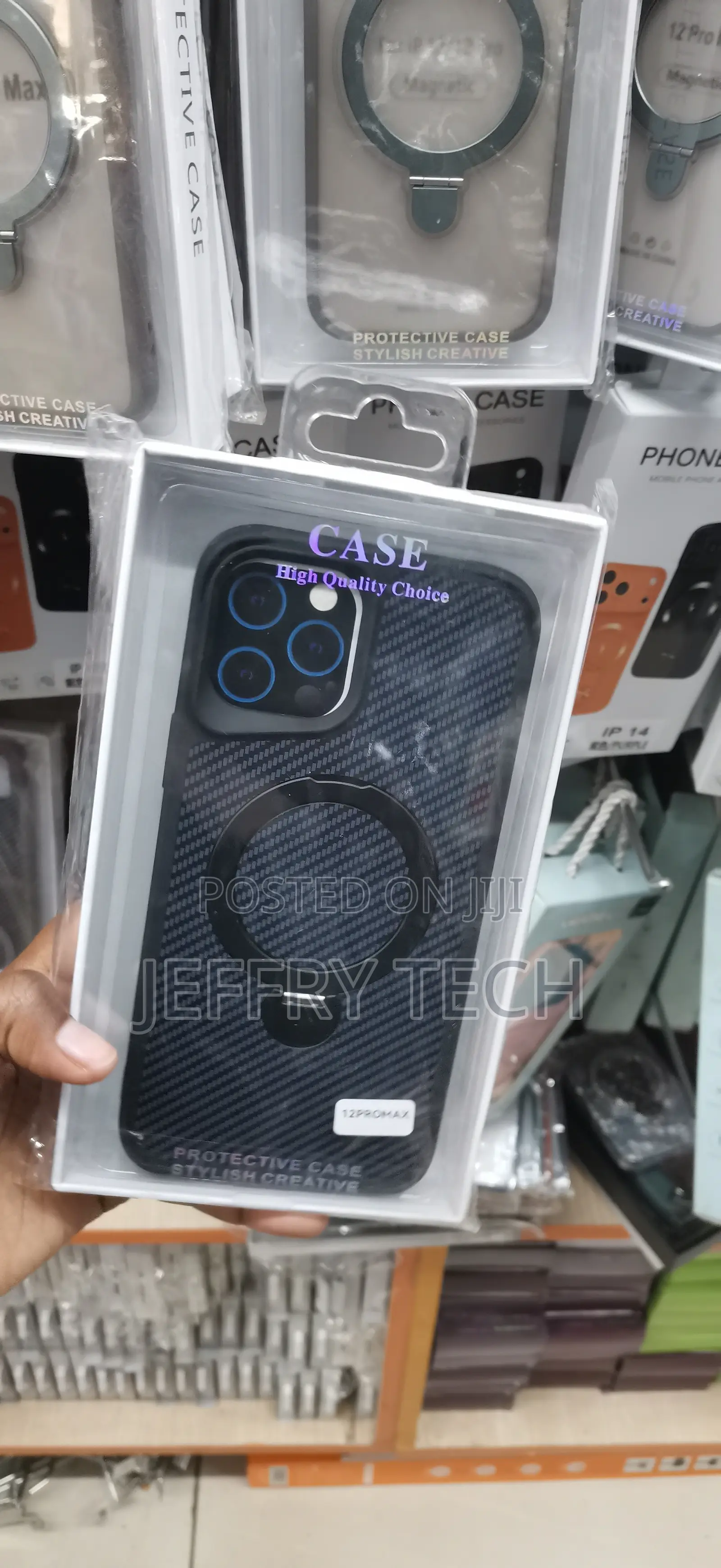 iPhone 12 Pro Max Stylish Case With a Sleek, Carbon Fiber Texture.