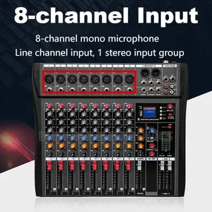 Professional Ct8 8 Channel Sound Mixer With Phantom Power Usb