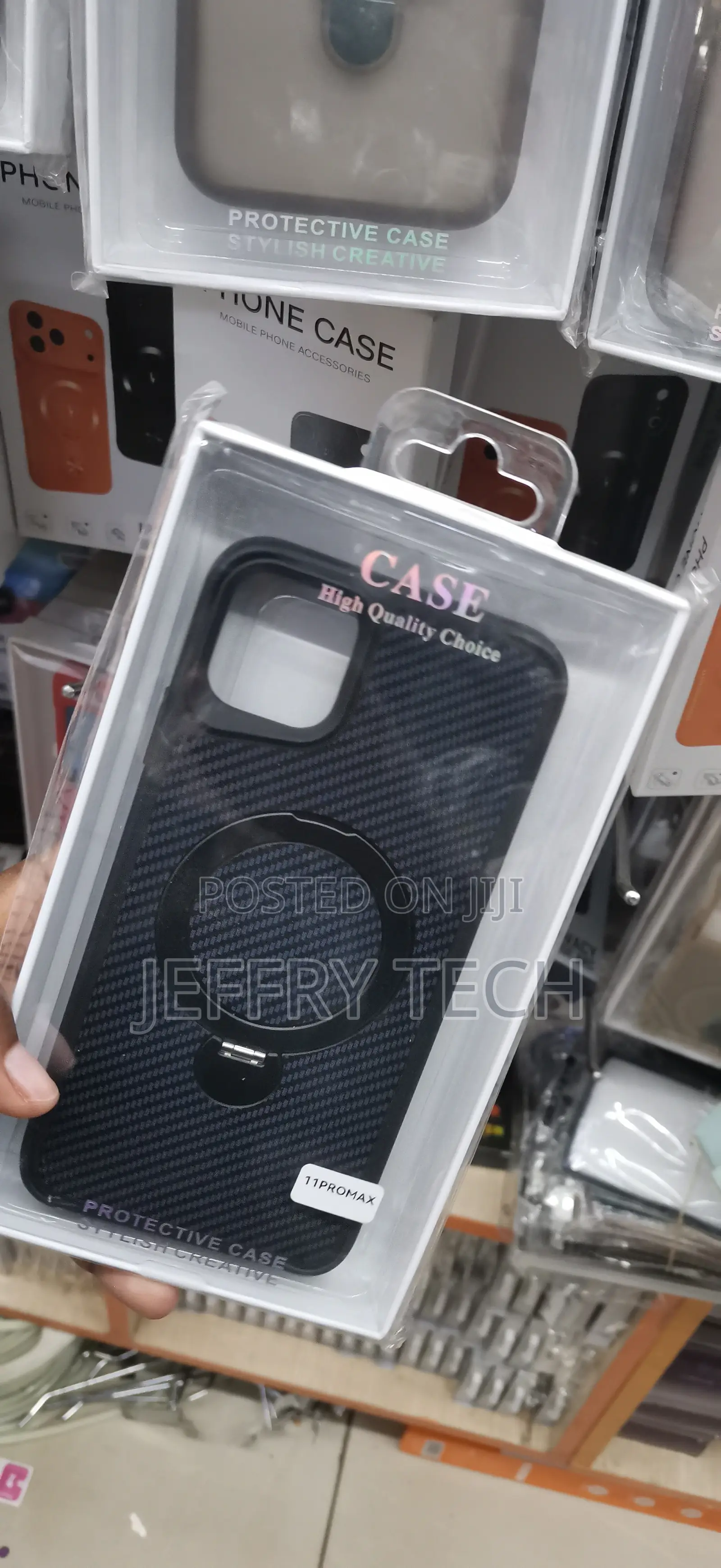 iPhone 11 Pro Max Flip-Out Metal Kickstand Ring Case