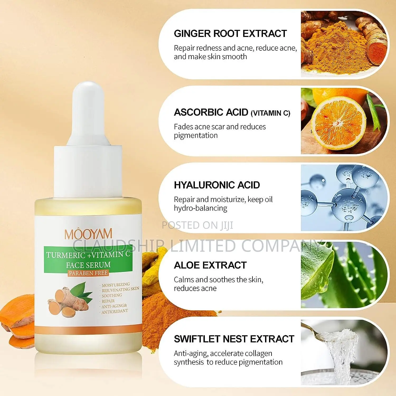 Tumeric Vitamin C Anti-Aging Antioxidant Face Serum