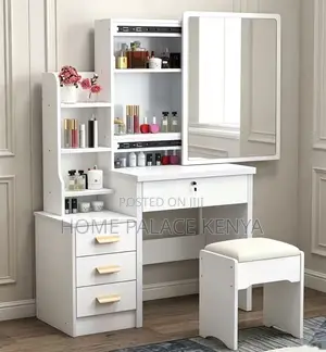 Dressing Table: Modern MDF 4 Drawer Vanity Table