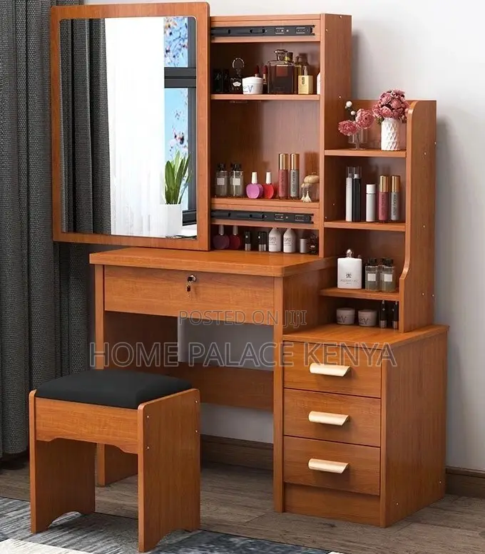 Dressing Table: Modern MDF 4 Drawer Vanity Table