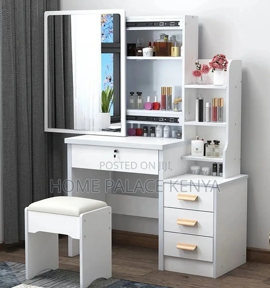 Dressing Table: Modern MDF 4 Drawer Vanity Table