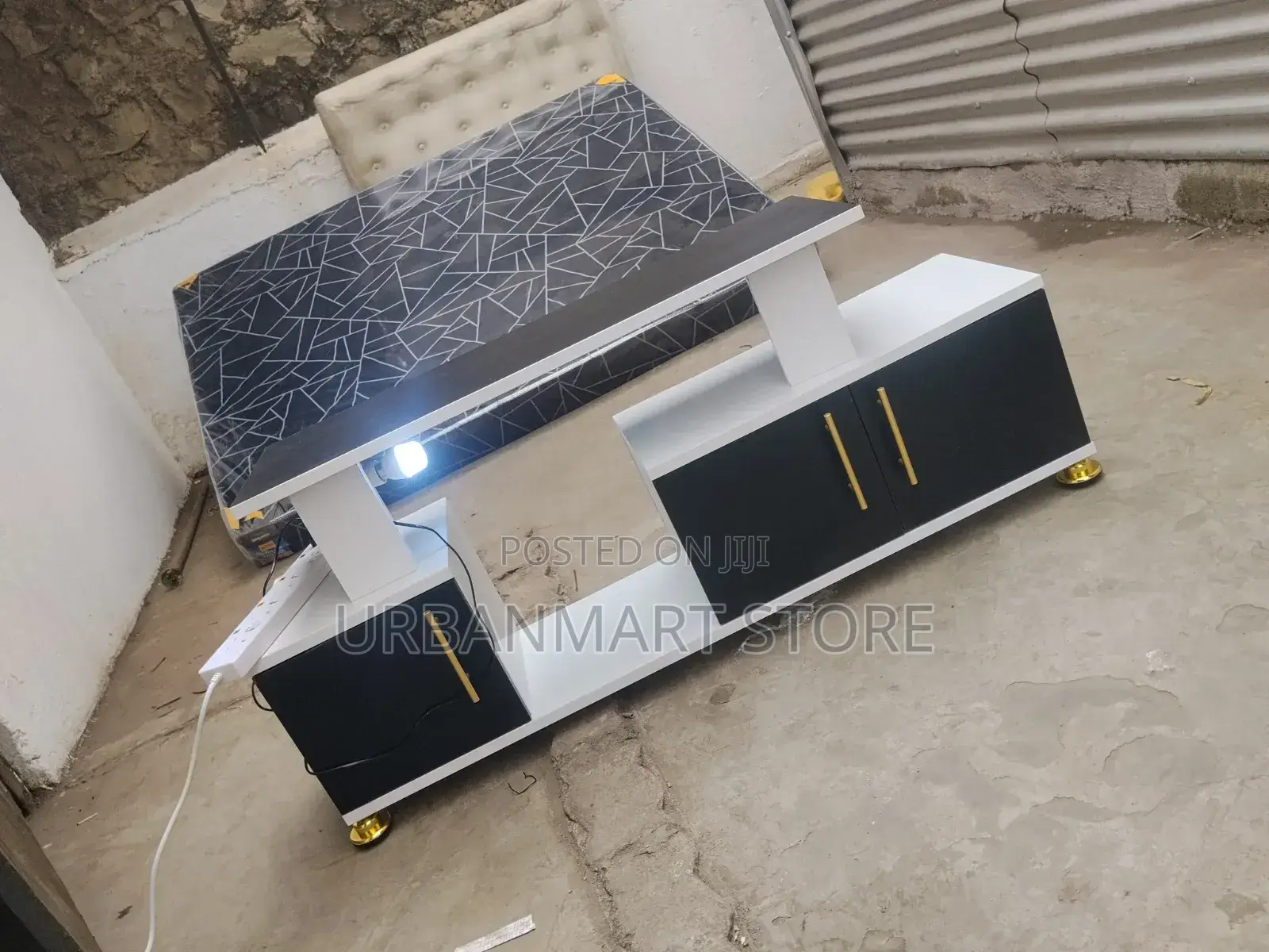 Istanbul 4 Feet Tv Stand With Led Light Storage Cabinet