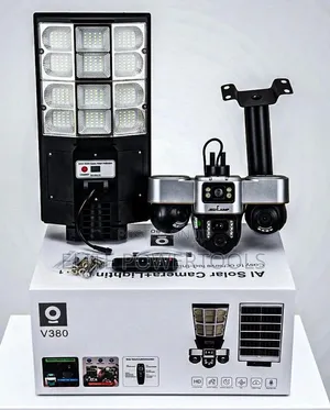 V380 Solar Security Camera With Led Floodlight Solar Panel