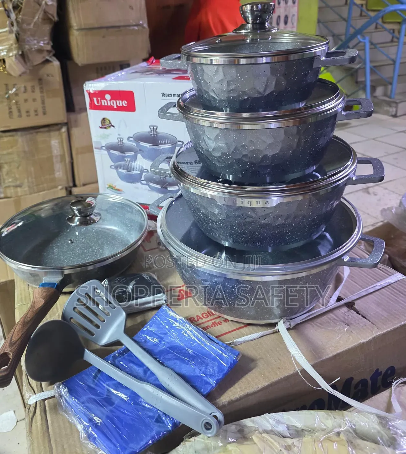 15 PCS Granite Unique Cookware Set