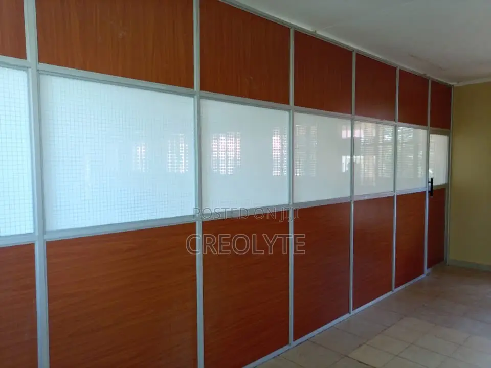 Aluminium Partition Georgian Glass Wood Finish Office Divider