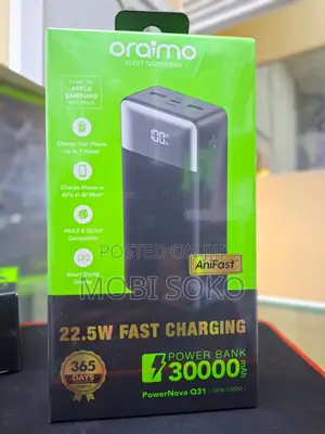 Powernova Q31 30,000mah ,Powerbank With 22.5w Fast Charging