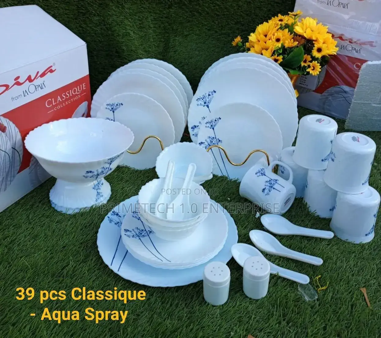 39pcs Aqua Spray Dinner Set