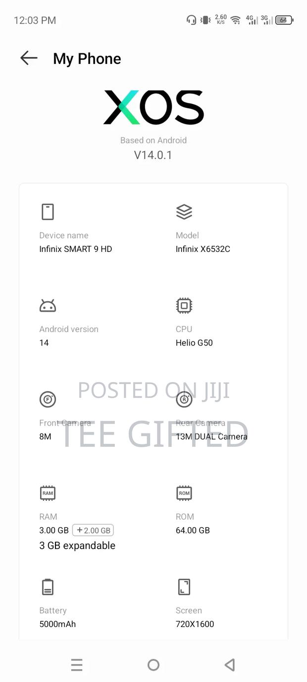 Infinix Smart 9 64 GB Black - thumbnail 3