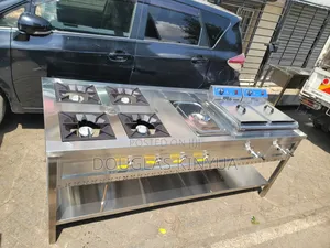 Stainless Steel Commercial Combined Cooking Units 4burners,Deep Fryer.