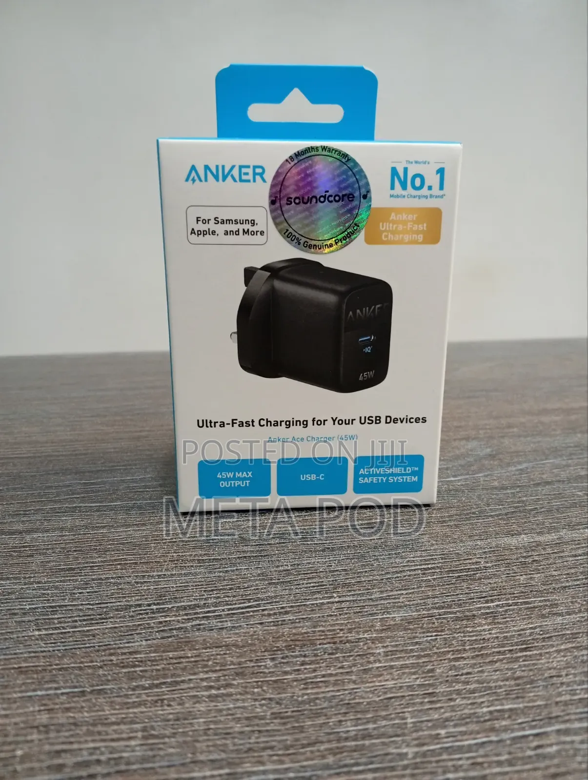 Anker 313 Charger (Ace 45w) Black