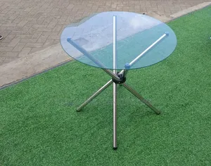 Clear Glass, Silver Stands Coffee Table