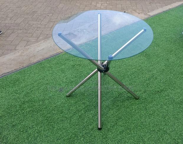 Clear Glass, Silver Stands Coffee Table