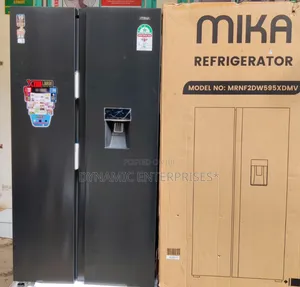 *Mika Fridge 595litres Side by Side No Frost With Dispenser