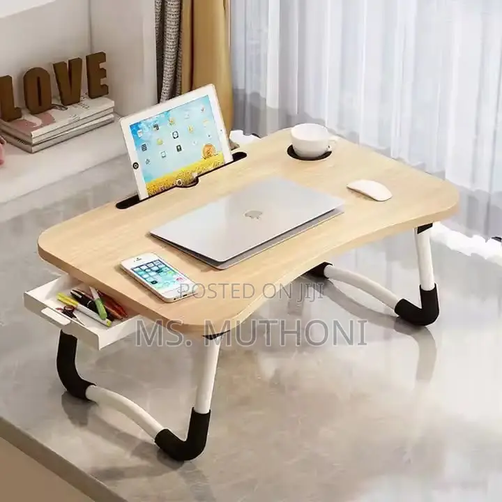 Foldable Breakfast/Study Foldable Laptop Table With a Storage Drawer.