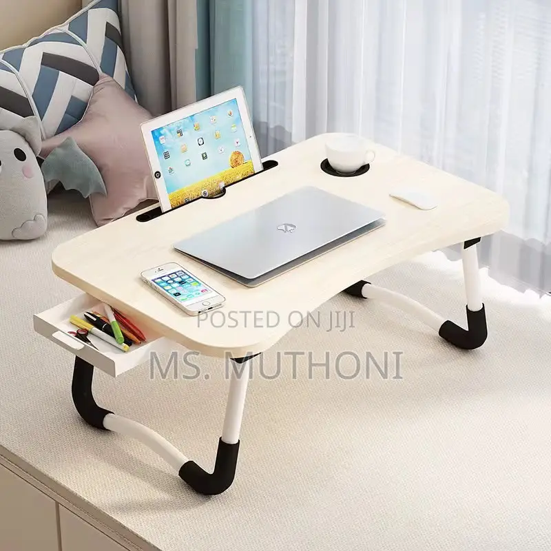 Foldable Breakfast/Study Foldable Laptop Table With a Storage Drawer.