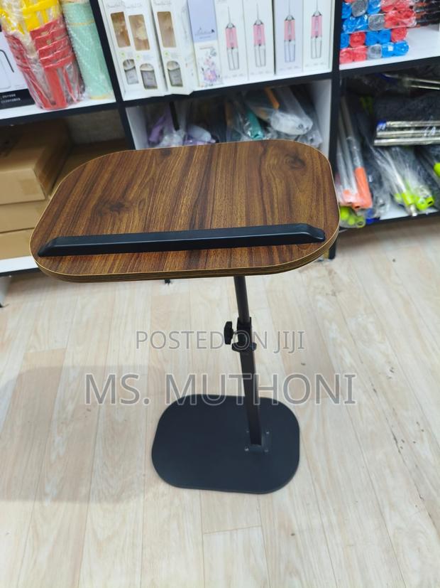 Adjustable Walnut-Finished Tabletop and a Black Metal Stand. - thumbnail 8