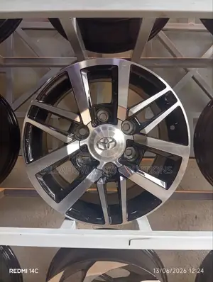15" Toyota Style 6-Spoke Alloy Rim | Black Machined