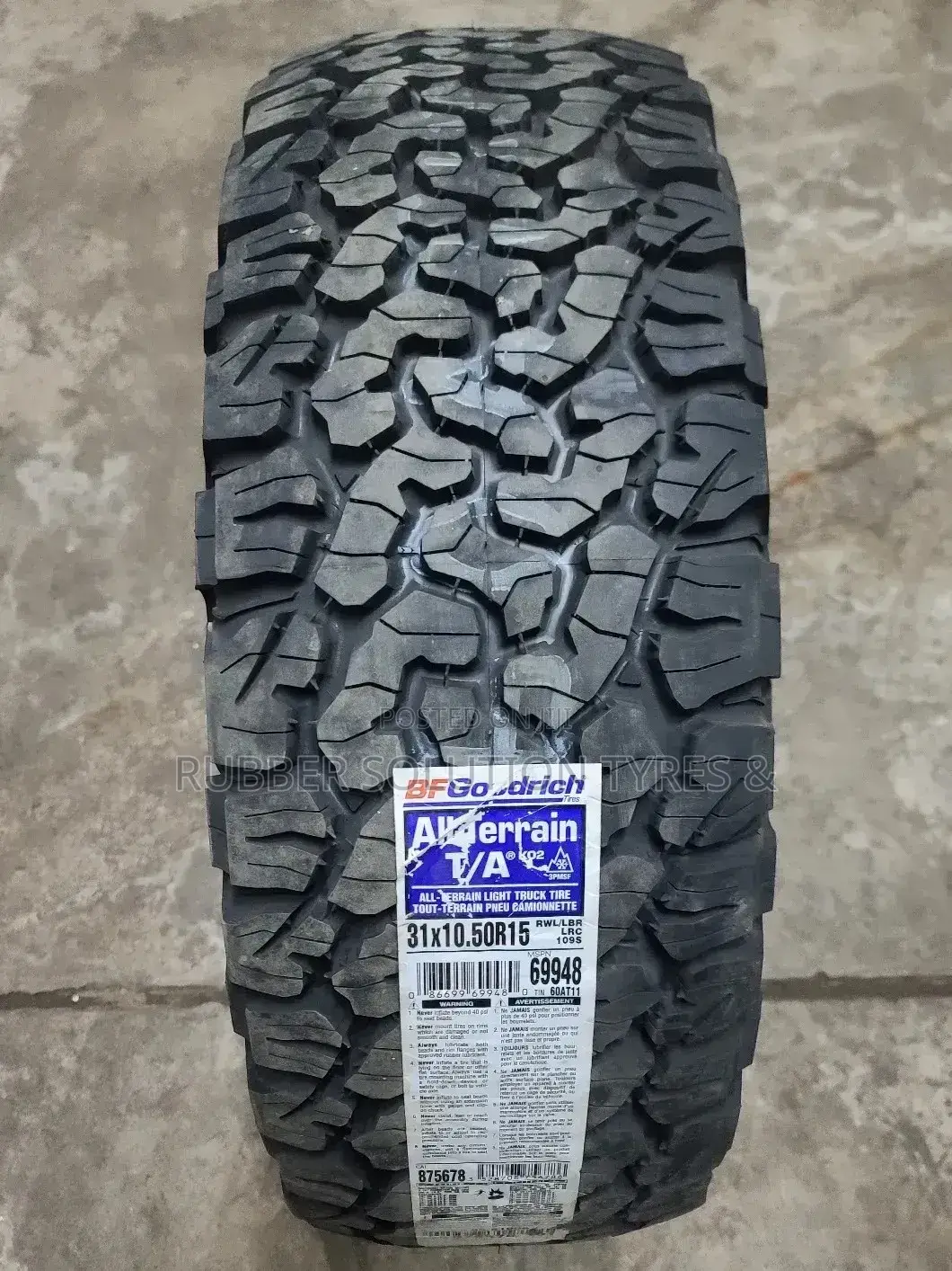 31x10.50 R15 Bf Goodrich Tyres a/Tk02 All Terrain