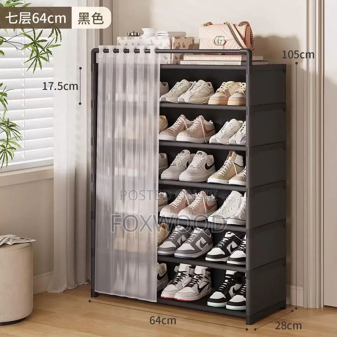 6 Layer Shoerack With Dust Cover